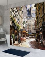 Cortina de Baño Tela Género + Forro Impermeable c25