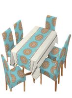 MANTEL MÁS 6 FUNDAS PARA SILLAS L06