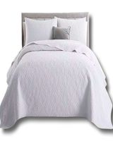 CUBRECAMA ELEGANTE  QUILT VERANO KING - SUPER KING 250 CM X 270 CM BLANCO