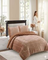 Plumón Cubrecama Chiporro 1.5 plaza Extra Cálido Invierno Premium beige