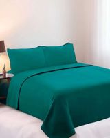 Sábana de Polar Ultra Suave Máxima Calidez y Confort Verde 1,5 plazas