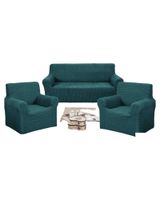 SET DE FUNDAS CUBRE SILLON 3+1+1 - MODELO CUADRILLE TURQUESA