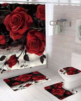 Juego 5 piezas con Cortina de baño de Tela Poliéster y  Forro de Ducha de Plástico J-13