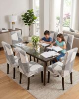 JUEGOS DE 6 FUNDAS PARA SILLAS  CON DISEÑO ELASTICO M17