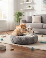 Cama Acolchada de Alta Densidad para tus mascotas 100 cm gris