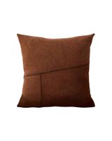 JUEGO DE 4 FUNDAS CHENILLE CON LINEAS CAFÉ