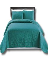 CUBRECAMA ELEGANTE QUILT VERANO 2 PLAZA TURQUESA