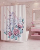 Cortina de Baño Tela Género + Forro Impermeable c35