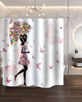 Cortina de Baño Tela Género + Forro Impermeable c10