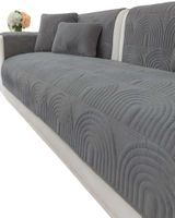 PACK DE 5 FUNDAS PARA SOFA CON DISEÑO DE CURVAS GRIS