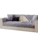 PACK DE 5 FUNDAS PARA SOFA CON DISEÑO HOJAS GRIS CLARO