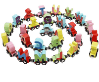 Tren Magnético de Madera con Letras del Abecedario A-Z