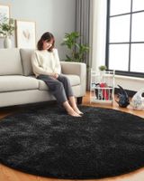 Alfombra Redonda de Pelo Suave Shaggy 150 cm A6