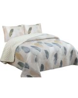 Cubrecama Quilt con sherpa 2 plaza beige 230 cm x 250 cm J15