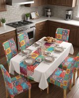 Juego De Mantel Antimanchas 140x220 + 6 Fundas De Silla 06