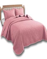 CUBRECAMA ELEGANTE  QUILT VERANO KING - SUPER KING 250 CM X 270 CM ROSA