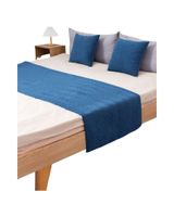 Set de Pieceras Plush + Fundas de Cojin 45×45 azul