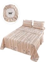 SET DE SABANAS DISEÑO ESTAMPADO 2 PLAZAS BEIGE