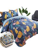 CUBRECAMA QUILT 5 PIEZAS CON JUEGO DE SÁBANAS T01