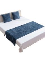 PIECERA CON 2 FUNDAS MODELO CHENILLE AZUL