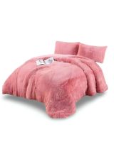 COBERTOR ELEGANTE CHIPORRO UNICOLOR PELUDO DE INVIERNO PLAZA Y MEDIA S63