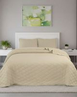 Cobertores de Verano-Primavera con Diseño de Pompon (2 plazas) beige