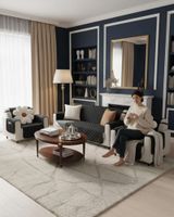 Juegos 3+1+1 de Cubre sillon reversibles con bolsas marron