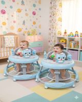 Pack 2 Andador de Bebe Gemelos con Juegos Interactivos Azul