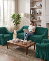 Juego de Fundas Cubre Sillon Turcas 3-1-1 con Textura de Burbuja m9