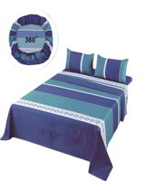 SET DE SABANAS DISEÑO ESTAMPADO 2 PLAZAS AZUL