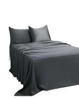 JUEGO DE SABANA PLAZA Y MEDIA 200 HILOS GRIS