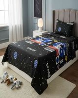 Juego de Sábanas niña niño infantil plaza y media diseño deAstronauta  Espacio