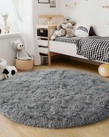 Alfombra Redonda de Pelo Suave Shaggy 150 cm A2