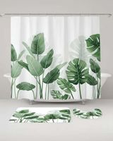 Juego 5 piezas con Cortina de baño de Tela Poliéster y  Forro de Ducha de Plástico J-2