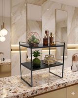 Estante Organizador 2 Niveles Fierro y Madera Para Baño y Cocina