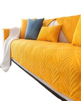 PACK DE 5 FUNDAS PARA SOFA CON DISEÑO DE LINEAS AMARILLO
