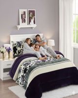 Plumón Cubrecama Chiporro 1.5 plaza Extra Cálido Invierno negro