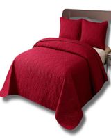 CUBRECAMA ELEGANTE  QUILT VERANO 2 PLAZA BURDEO