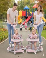 Pack 2 Andador de Bebe Gemelos con Juegos Interactivos Rosado