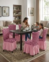 JUEGO DE 6 FUNDAS PARA SILLAS DISEÑO TURKA DE LINEAS M6