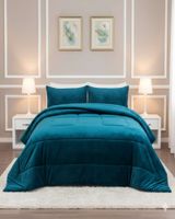 Cubrecama de invierno Plush y Chiporro azul- King