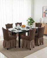 JUEGO DE 6 FUNDAS PARA SILLAS DISEÑO TURKA DE LINEAS M3