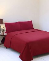 Sábana de Polar Ultra Suave Máxima Calidez y Confort Roja 2 plazas