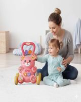 Andador y Mesa Didáctica 2 en 1 con Diseño de Osito rosado