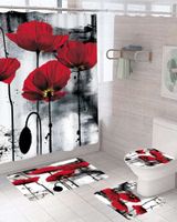 Juego 5 piezas con Cortina de baño de Tela Poliéster y  Forro de Ducha de Plástico J-12