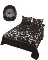 SET DE SABANAS DISEÑO ESTAMPADO 2 PLAZAS NEGRO