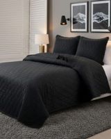 Cobertores de Verano-Primavera con Diseño de Pompon (2 plazas) negro