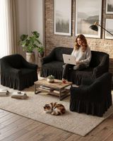 Juego de Fundas Cubre Sillon Turcas 3-1-1 con Textura de Burbuja m7