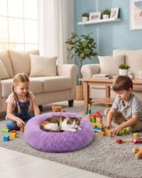 Cama Acolchada de Alta Densidad para tus mascotas 100 cm morado