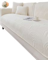 PACK DE 5 FUNDAS PARA SOFA CON DISEÑO DE CURVAS BLANCO